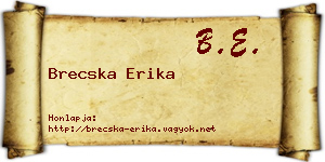 Brecska Erika névjegykártya